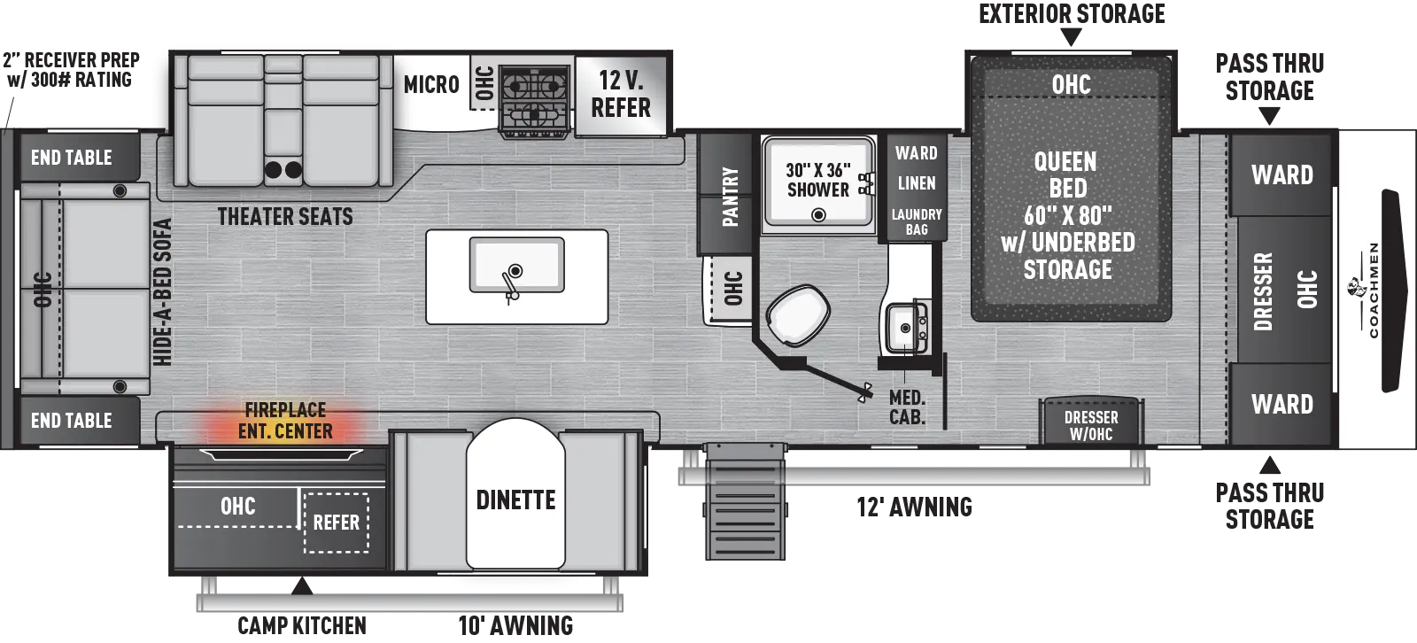 Freedom Express Ultra Lite 324RLDS Floorplan